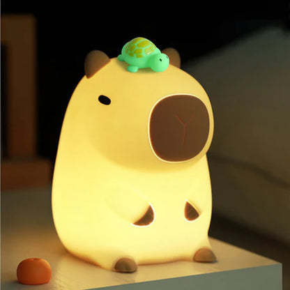 Veilleuse Capybara mou en silicone à LED - Cadeau Parfait pour Enfants et Filles