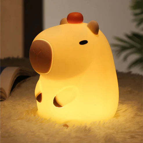 Veilleuse Capybara mou en silicone à LED - Cadeau Parfait pour Enfants et Filles